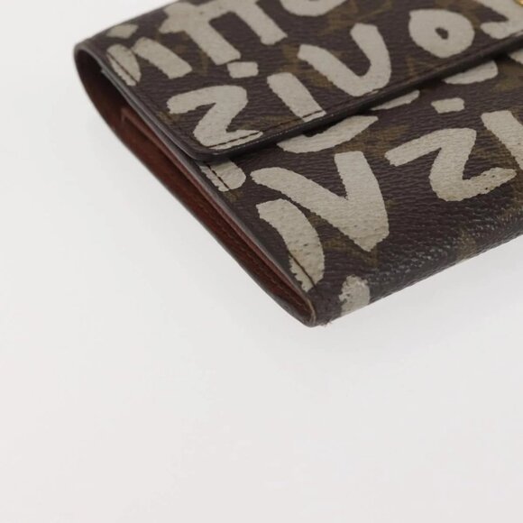 LOUIS VUITTON Monogram Graffiti Porte Monnaie Credit White M92189 LV Auth 142699 - Picture 4 of 16